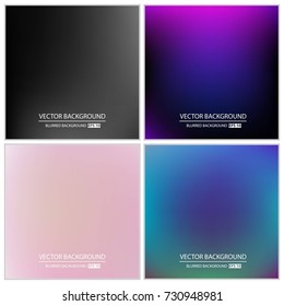 Abstract Creative concept vector multicolored blurred background set. For Web and Mobile Applications, art illustration template design, business infographic and social media, modern decoration.