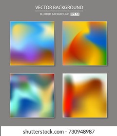 Abstract Creative concept vector multicolored blurred background set. For Web and Mobile Applications, art illustration template design, business infographic and social media, modern decoration.
