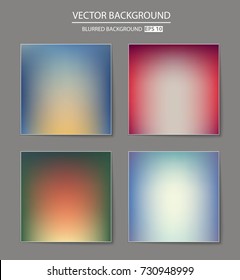 Abstract Creative concept vector multicolored blurred background set. For Web and Mobile Applications, art illustration template design, business infographic and social media, modern decoration.