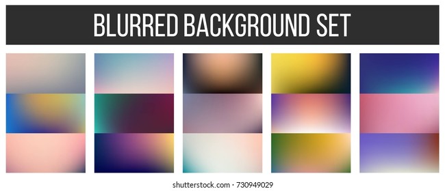 Abstract Creative concept vector multicolored blurred background set. For Web and Mobile Applications, art illustration template design, business infographic and social media, modern decoration.