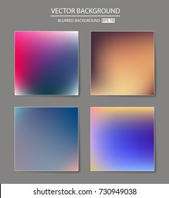 Abstract Creative concept vector multicolored blurred background set. For Web and Mobile Applications, art illustration template design, business infographic and social media, modern decoration.