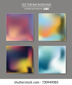 Abstract Creative concept vector multicolored blurred background set. For Web and Mobile Applications, art illustration template design, business infographic and social media, modern decoration.