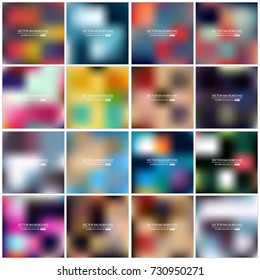 Abstract Creative concept vector multicolored blurred background set. For Web and Mobile Applications, art illustration template design, business infographic and social media, modern decoration.