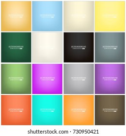 Abstract Creative concept vector multicolored blurred background set. For Web and Mobile Applications, art illustration template design, business infographic and social media, modern decoration.
