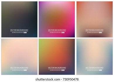 Abstract Creative concept vector multicolored blurred background set. For Web and Mobile Applications, art illustration template design, business infographic and social media, modern decoration.