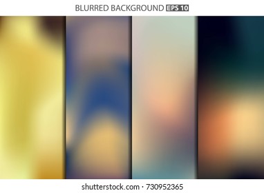Abstract Creative concept vector multicolored blurred background set. For Web and Mobile Applications, art illustration template design, business infographic and social media, modern decoration.
