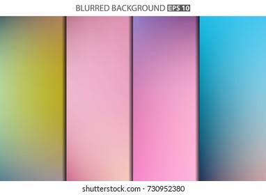 Abstract Creative concept vector multicolored blurred background set. For Web and Mobile Applications, art illustration template design, business infographic and social media, modern decoration.