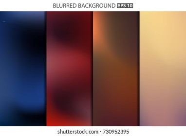 Abstract Creative concept vector multicolored blurred background set. For Web and Mobile Applications, art illustration template design, business infographic and social media, modern decoration.