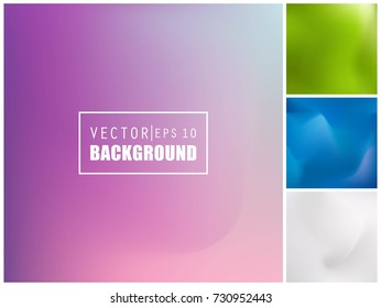 Abstract Creative concept vector multicolored blurred background set. For Web and Mobile Applications, art illustration template design, business infographic and social media, modern decoration.