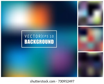 Abstract Creative concept vector multicolored blurred background set. For Web and Mobile Applications, art illustration template design, business infographic and social media, modern decoration.