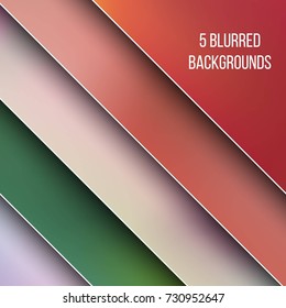 Abstract Creative concept vector multicolored blurred background set. For Web and Mobile Applications, art illustration template design, business infographic and social media, modern decoration.