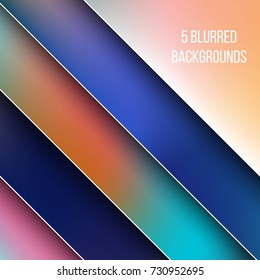 Abstract Creative concept vector multicolored blurred background set. For Web and Mobile Applications, art illustration template design, business infographic and social media, modern decoration.