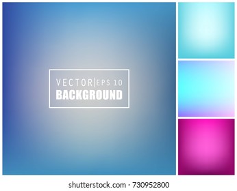 Abstract Creative concept vector multicolored blurred background set. For Web and Mobile Applications, art illustration template design, business infographic and social media, modern decoration.