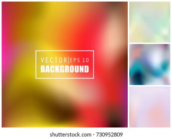 Abstract Creative concept vector multicolored blurred background set. For Web and Mobile Applications, art illustration template design, business infographic and social media, modern decoration.