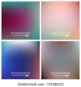 Abstract Creative concept vector multicolored blurred background set. For Web and Mobile Applications, art illustration template design, business infographic and social media, modern decoration.