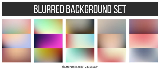 Abstract Creative concept vector multicolored blurred background set. For Web and Mobile Applications, art illustration template design, business infographic and social media, modern decoration.