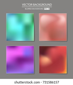 Abstract Creative concept vector multicolored blurred background set. For Web and Mobile Applications, art illustration template design, business infographic and social media, modern decoration.