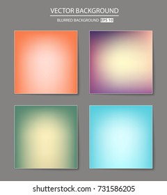 Abstract Creative concept vector multicolored blurred background set. For Web and Mobile Applications, art illustration template design, business infographic and social media, modern decoration.