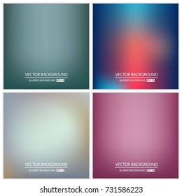 Abstract Creative concept vector multicolored blurred background set. For Web and Mobile Applications, art illustration template design, business infographic and social media, modern decoration.