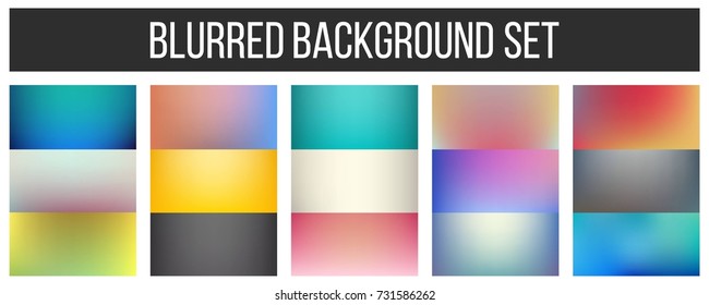 Abstract Creative concept vector multicolored blurred background set. For Web and Mobile Applications, art illustration template design, business infographic and social media, modern decoration.