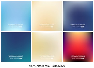 Abstract Creative concept vector multicolored blurred background set. For Web and Mobile Applications, art illustration template design, business infographic and social media, modern decoration.