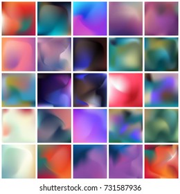 Abstract Creative concept vector multicolored blurred background set. For Web and Mobile Applications, art illustration template design, business infographic and social media, modern decoration.