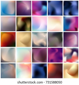 Abstract Creative concept vector multicolored blurred background set. For Web and Mobile Applications, art illustration template design, business infographic and social media, modern decoration.