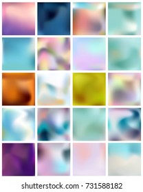 Abstract Creative concept vector multicolored blurred background set. For Web and Mobile Applications, art illustration template design, business infographic and social media, modern decoration.