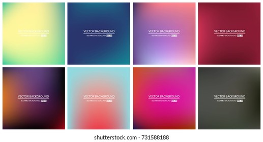 Abstract Creative concept vector multicolored blurred background set. For Web and Mobile Applications, art illustration template design, business infographic and social media, modern decoration.