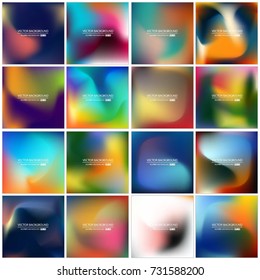 Abstract Creative concept vector multicolored blurred background set. For Web and Mobile Applications, art illustration template design, business infographic and social media, modern decoration.