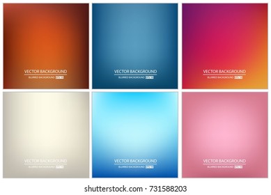 Abstract Creative concept vector multicolored blurred background set. For Web and Mobile Applications, art illustration template design, business infographic and social media, modern decoration.