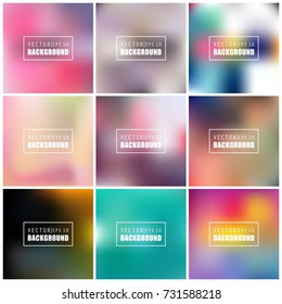 Abstract Creative concept vector multicolored blurred background set. For Web and Mobile Applications, art illustration template design, business infographic and social media, modern decoration.