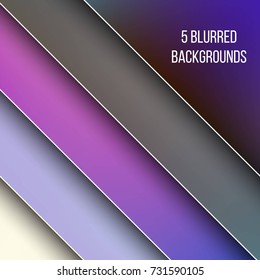 Abstract Creative concept vector multicolored blurred background set. For Web and Mobile Applications, art illustration template design, business infographic and social media, modern decoration.