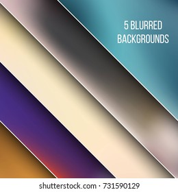 Abstract Creative concept vector multicolored blurred background set. For Web and Mobile Applications, art illustration template design, business infographic and social media, modern decoration.