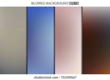 Abstract Creative concept vector multicolored blurred background set. For Web and Mobile Applications, art illustration template design, business infographic and social media, modern decoration.