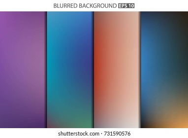 Abstract Creative concept vector multicolored blurred background set. For Web and Mobile Applications, art illustration template design, business infographic and social media, modern decoration.