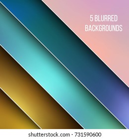 Abstract Creative concept vector multicolored blurred background set. For Web and Mobile Applications, art illustration template design, business infographic and social media, modern decoration.