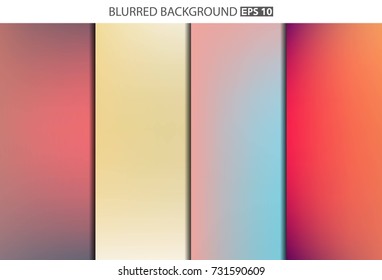 Abstract Creative concept vector multicolored blurred background set. For Web and Mobile Applications, art illustration template design, business infographic and social media, modern decoration.