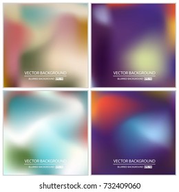 Abstract Creative concept vector multicolored blurred background set. For Web and Mobile Applications, art illustration template design, business infographic and social media, modern decoration.