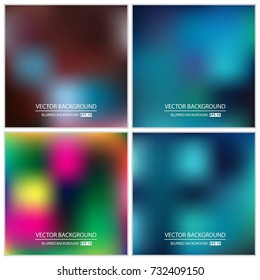 Abstract Creative concept vector multicolored blurred background set. For Web and Mobile Applications, art illustration template design, business infographic and social media, modern decoration.
