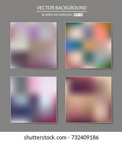 Abstract Creative concept vector multicolored blurred background set. For Web and Mobile Applications, art illustration template design, business infographic and social media, modern decoration.
