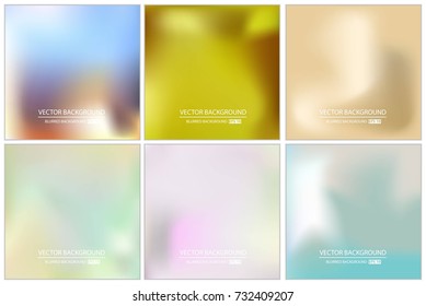 Abstract Creative concept vector multicolored blurred background set. For Web and Mobile Applications, art illustration template design, business infographic and social media, modern decoration.