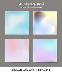 Abstract Creative concept vector multicolored blurred background set. For Web and Mobile Applications, art illustration template design, business infographic and social media, modern decoration.