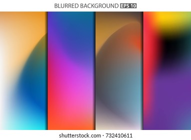 Abstract Creative concept vector multicolored blurred background set. For Web and Mobile Applications, art illustration template design, business infographic and social media, modern decoration.