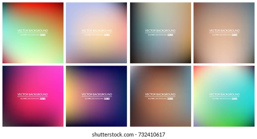 Abstract Creative concept vector multicolored blurred background set. For Web and Mobile Applications, art illustration template design, business infographic and social media, modern decoration.