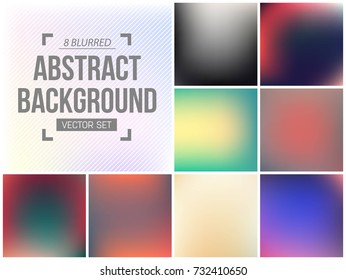Abstract Creative concept vector multicolored blurred background set. For Web and Mobile Applications, art illustration template design, business infographic and social media, modern decoration.