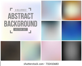 Abstract Creative concept vector multicolored blurred background set. For Web and Mobile Applications, art illustration template design, business infographic and social media, modern decoration.