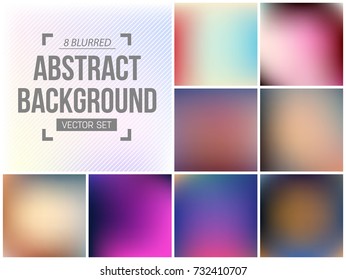 Abstract Creative concept vector multicolored blurred background set. For Web and Mobile Applications, art illustration template design, business infographic and social media, modern decoration.