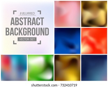 Abstract Creative concept vector multicolored blurred background set. For Web and Mobile Applications, art illustration template design, business infographic and social media, modern decoration.