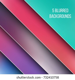 Abstract Creative concept vector multicolored blurred background set. For Web and Mobile Applications, art illustration template design, business infographic and social media, modern decoration.
